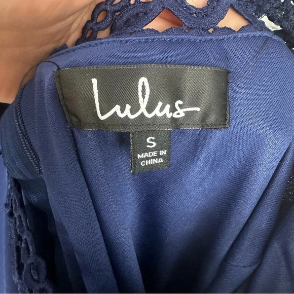 Lulu’s Any Sway, Shape, or Form Navy Blue Lace Halter Dress Size Small - Picture 5 of 8